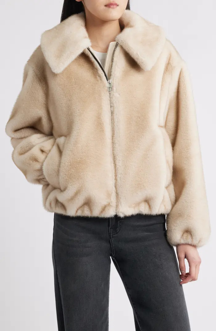 Channel Quilted Faux Fur Jacket | Nordstrom
