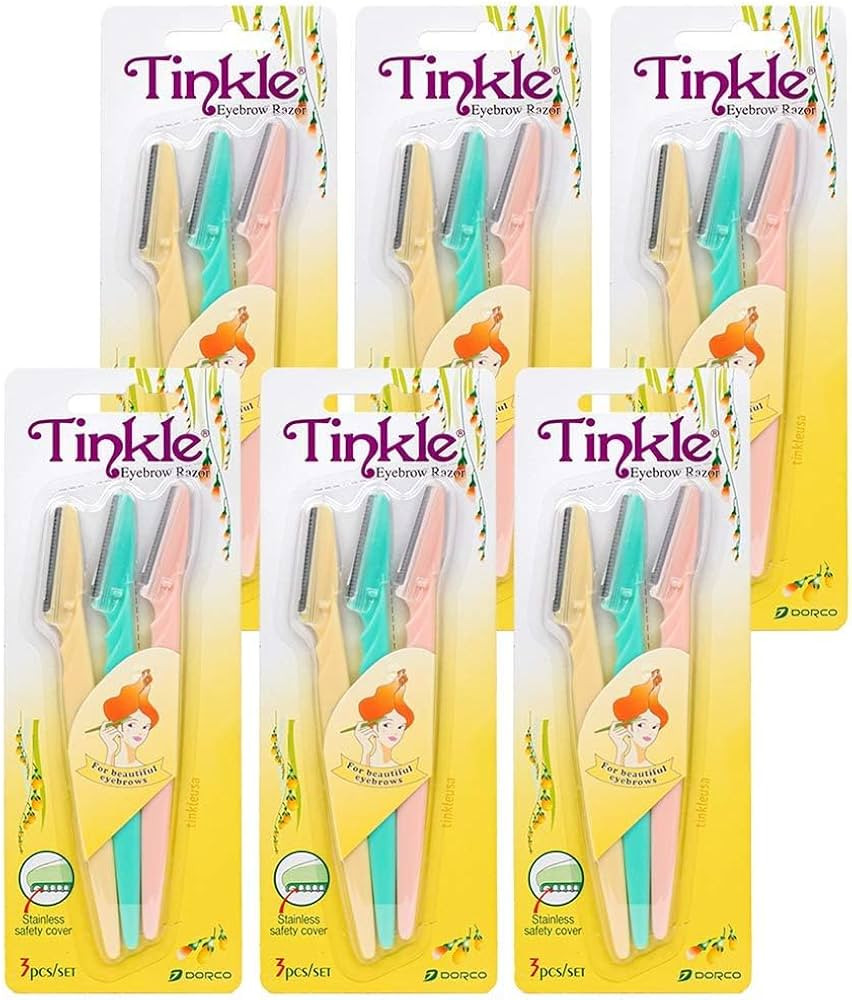 Dorco Tinkle Eyebrow Razors | 18 Razors. (6 Packs of 3) | Eyebrow Trimmer & Dermaplaning Tool | S... | Amazon (US)