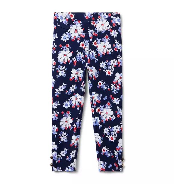 Floral Button Cuff Ponte Pant | Janie and Jack