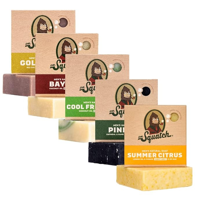 Dr. Squatch Natural Bar Soap for Men - Cold Process Soap with No Harsh Chemicals - Summer Citrus,... | Amazon (US)