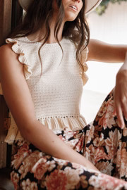Katia Frill Knitted Top - Cream | Petal & Pup (US)
