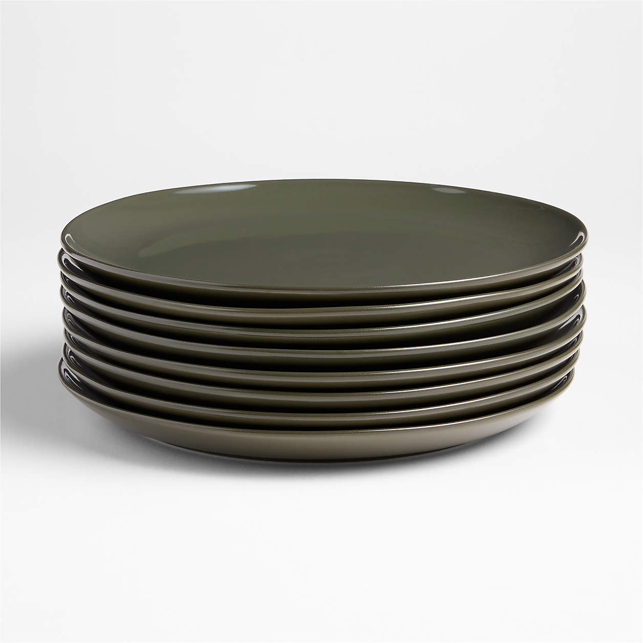 Hudson Burnt Green Stoneware Dinner Plates, Set of 8 + Reviews | Crate & Barrel | Crate & Barrel