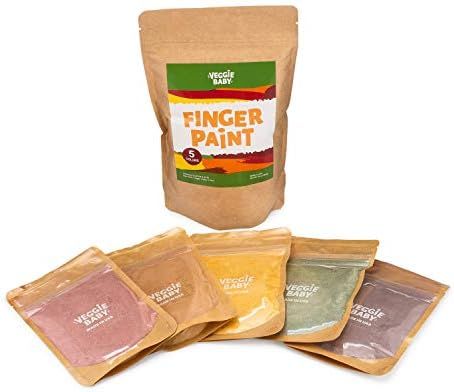 Amazon.com: Veggie Baby Finger Paints for Toddlers, Vegan, Organic Baby Safe Coloring, Play, Colo... | Amazon (US)
