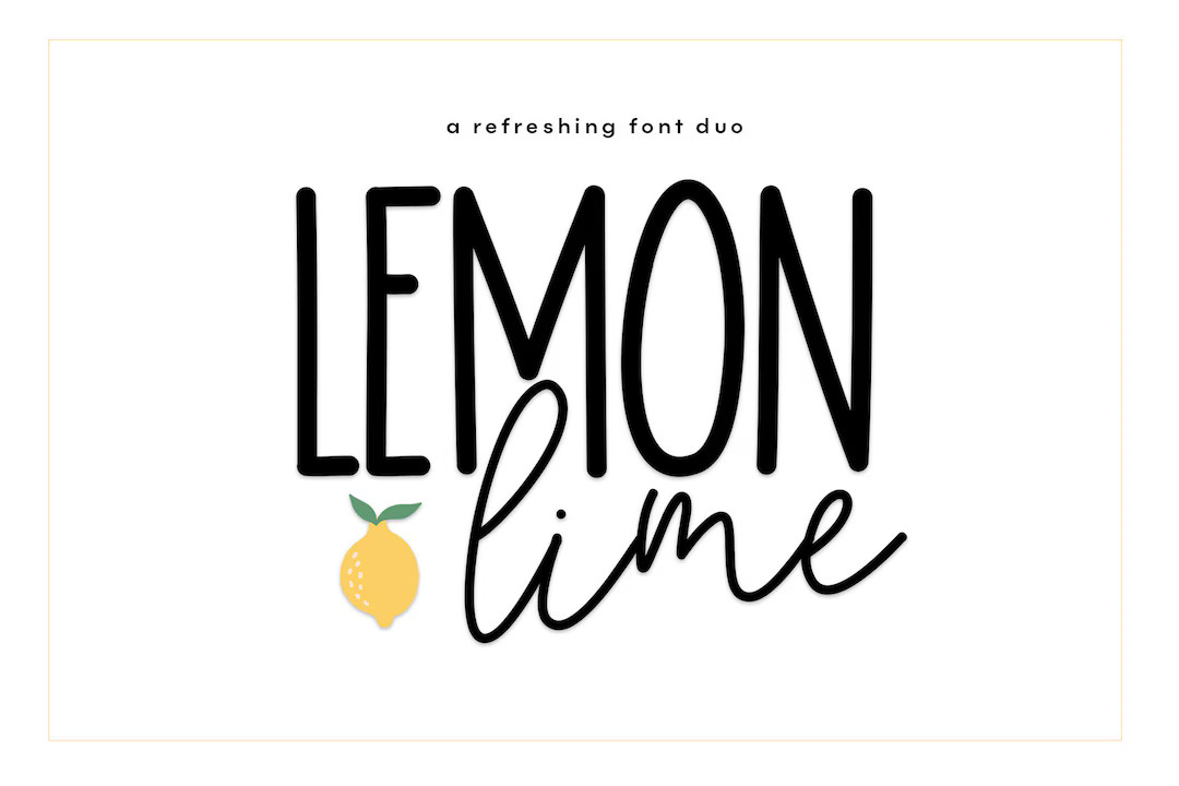 Lemon Lime Font Duo,  A Script & Print Handwritten Font Duo, Fonts for Cricut, Tall Font, Script ... | Etsy (US)