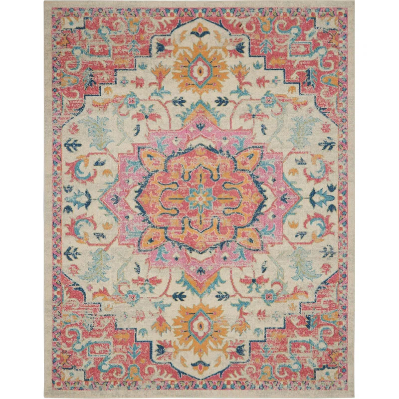 Mirazo Machine Woven / Power Loomed Performance Pink Rug | Wayfair North America