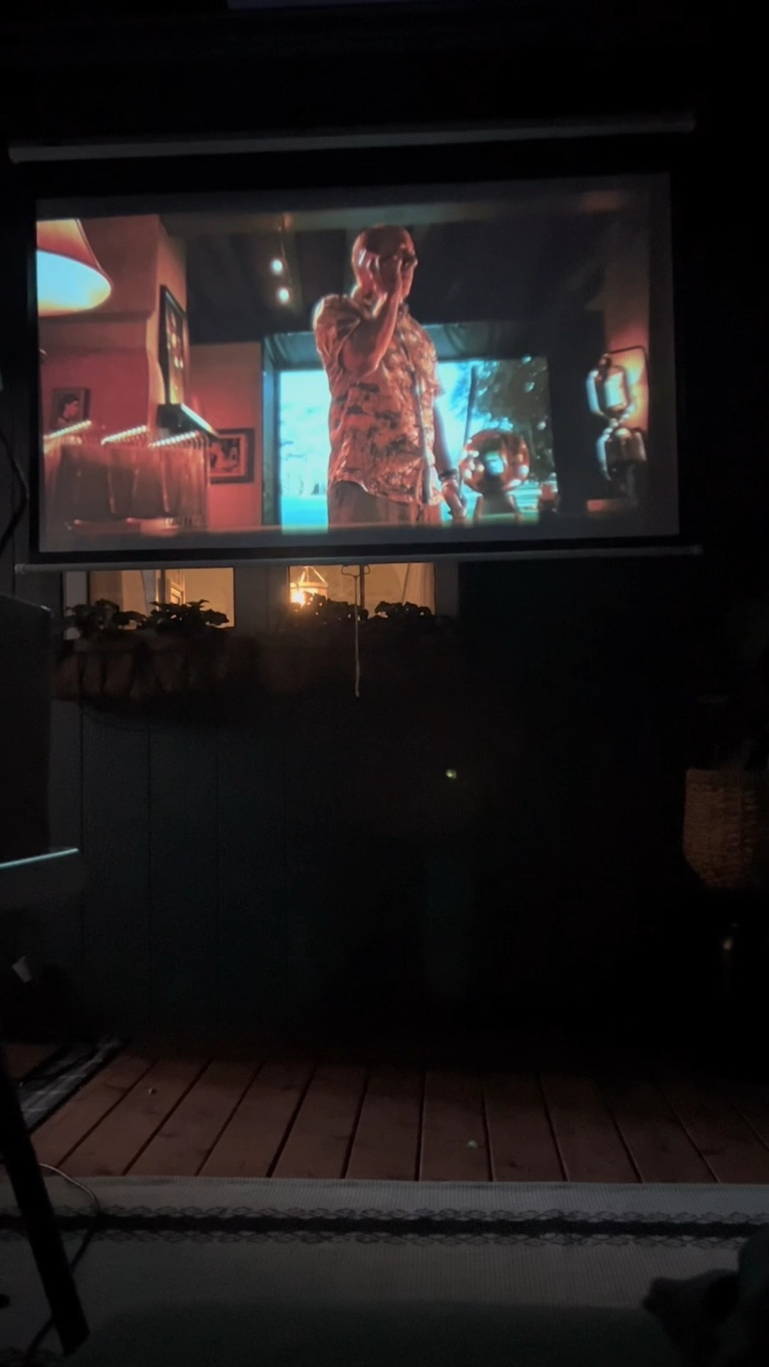 Projector screen, outdoor heater, and projector stand all linked!! Fall outdoor movie nights. 🥰