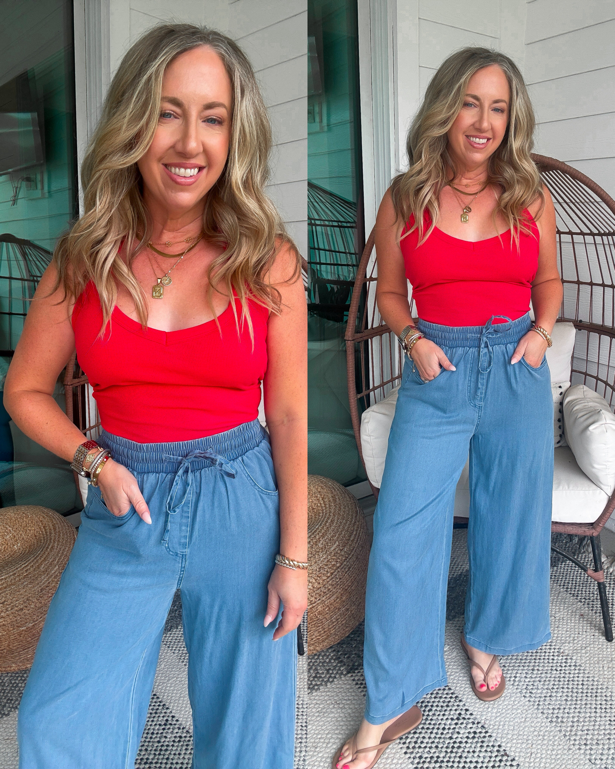 Go-to pants for feeling cool and comfortable this spring and summer! Throw on and go with these comfy Amazon finds.

Amazon fashion, style finds, red, blue, sweatpants, flip flops, tank top, everyday style, casual outfit inspo, affordable style finds.  

 #LTKootd #LTKmomlife