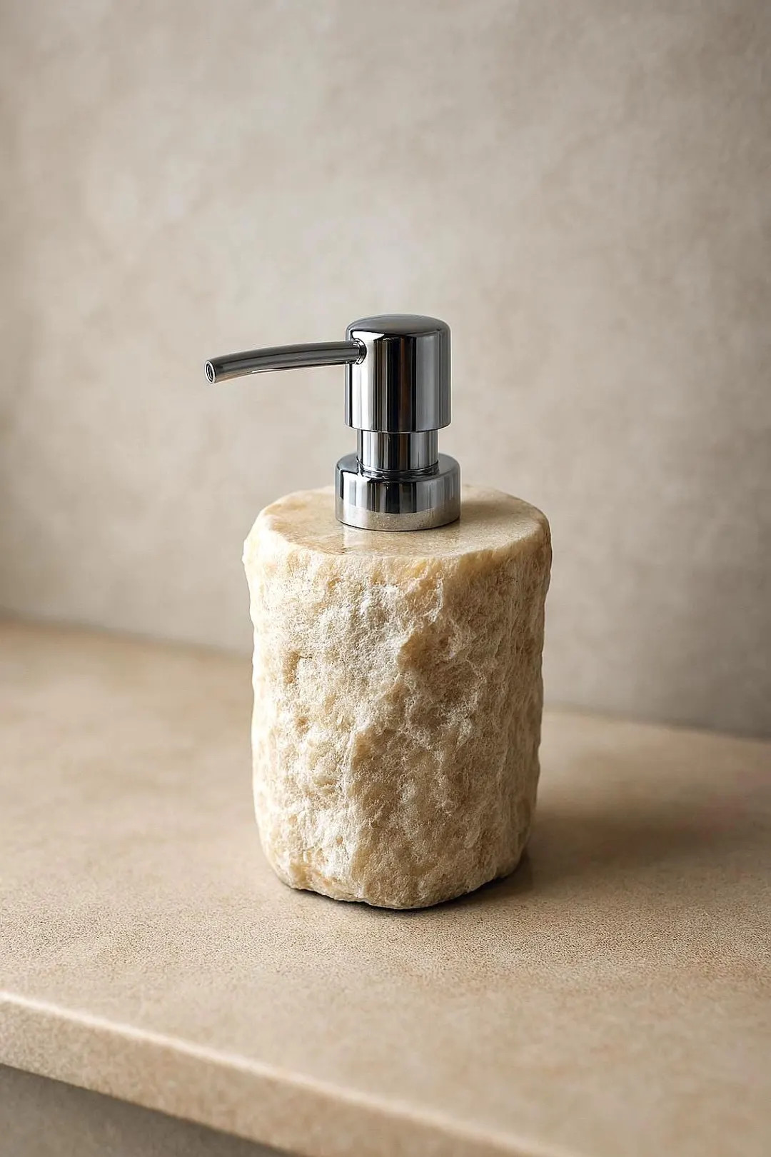 Stone Soap Dispenser with Silver Pump, Home Decor, Modern Elegant Bathroom, Soap Dispenser with P... | Etsy (US)