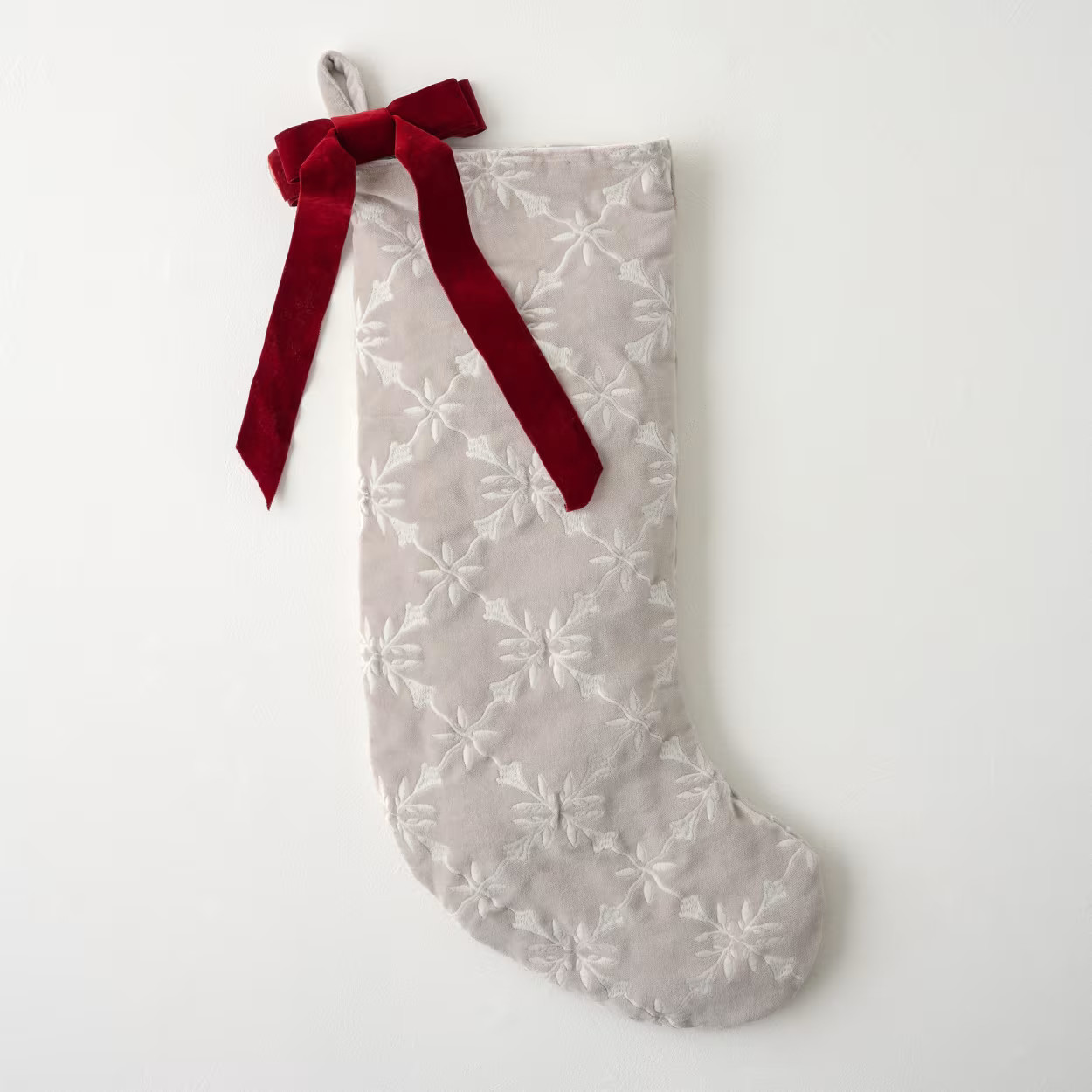 Aurora Embroidered Velvet Stocking | Magnolia