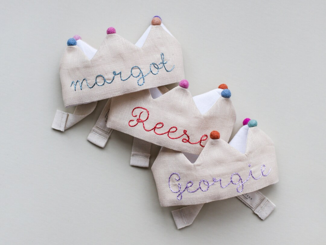 Beige First Birthday Crown with Personalization | Baby Girl First Birthday Gift | Baby Boy First ... | Etsy (US)