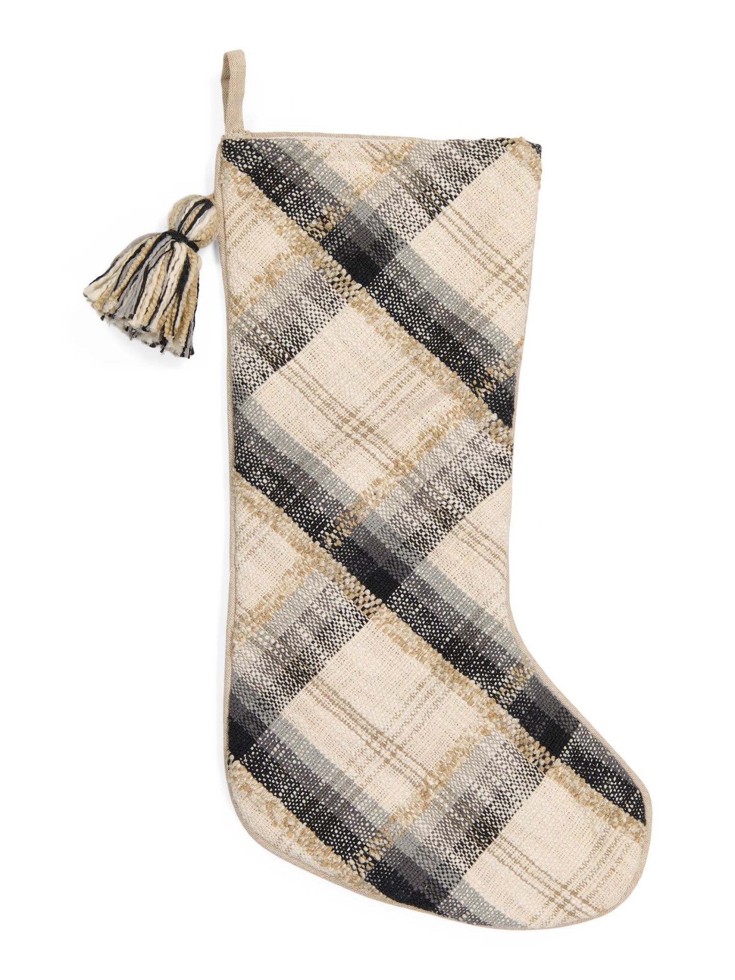 Textured Plaid Stocking With Tassel | Gifts For Home | Marshalls | Marshalls