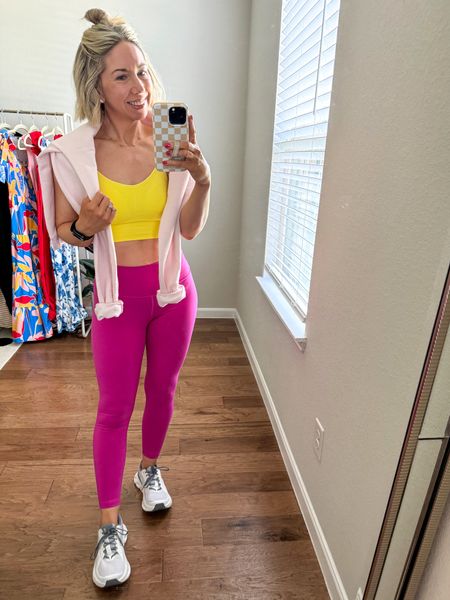 #Ad #LTK_Sweepstakes 

Love this pink and yellow active wear outfit combo - perfect for the gym and just throw on a tee for running errands - and an oversized sweatshirt for the chilly air conditioning when in the car or grocery store!

Sports bra size small 

Leggings size XS 

Sweatshirt - mens size small 

On cloud runner 2 sneaker 

 (All true to size & come in other colors)


Amazon active wear #ltkover40 #ltkfitness #ltkbeauty #ltkstyletip #ltkshoecrush #ltksalealert

#LTKActive #LTKFindsUnder50 #LTKSummerSales
