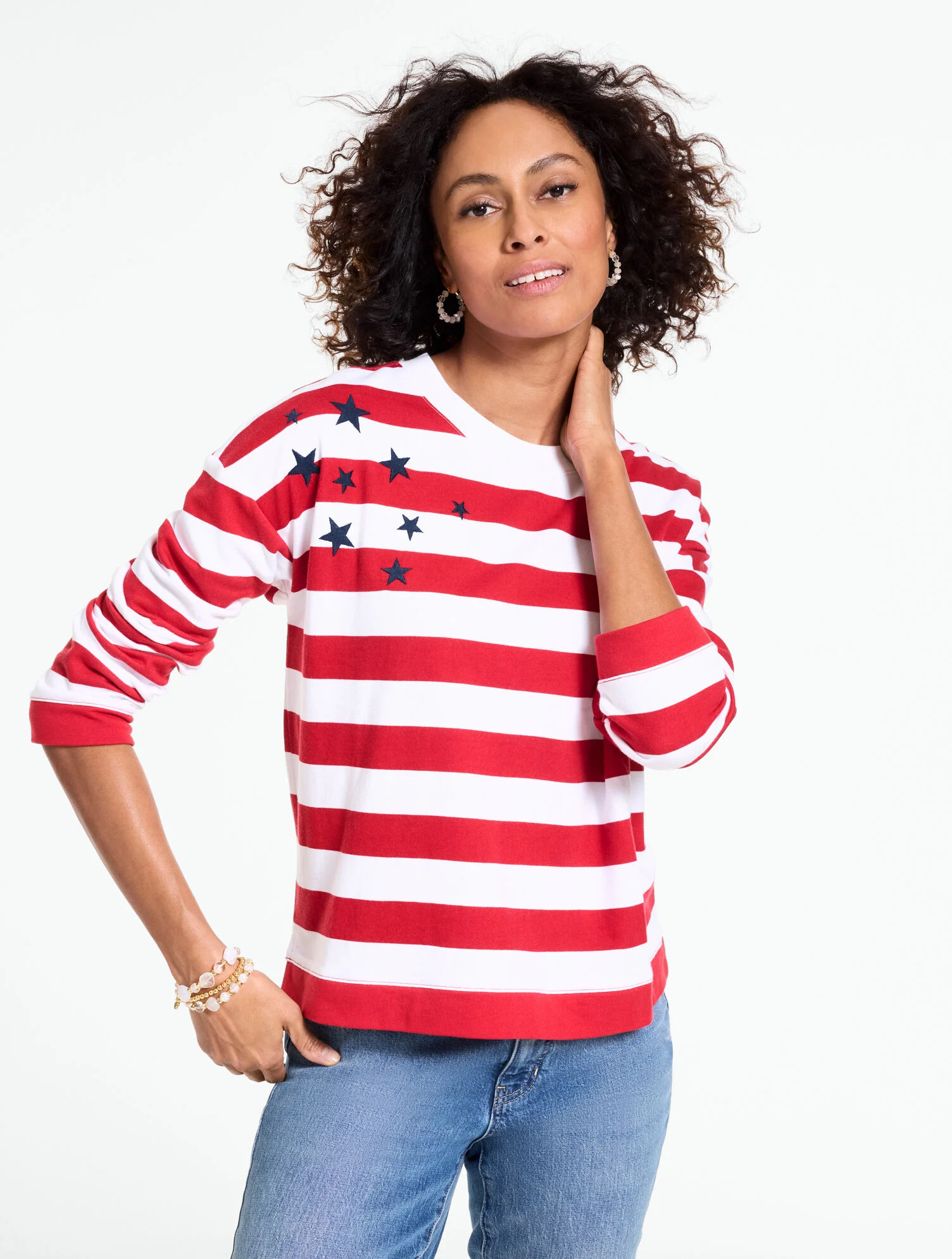 Embroidered French Terry Sweatshirt | Talbots