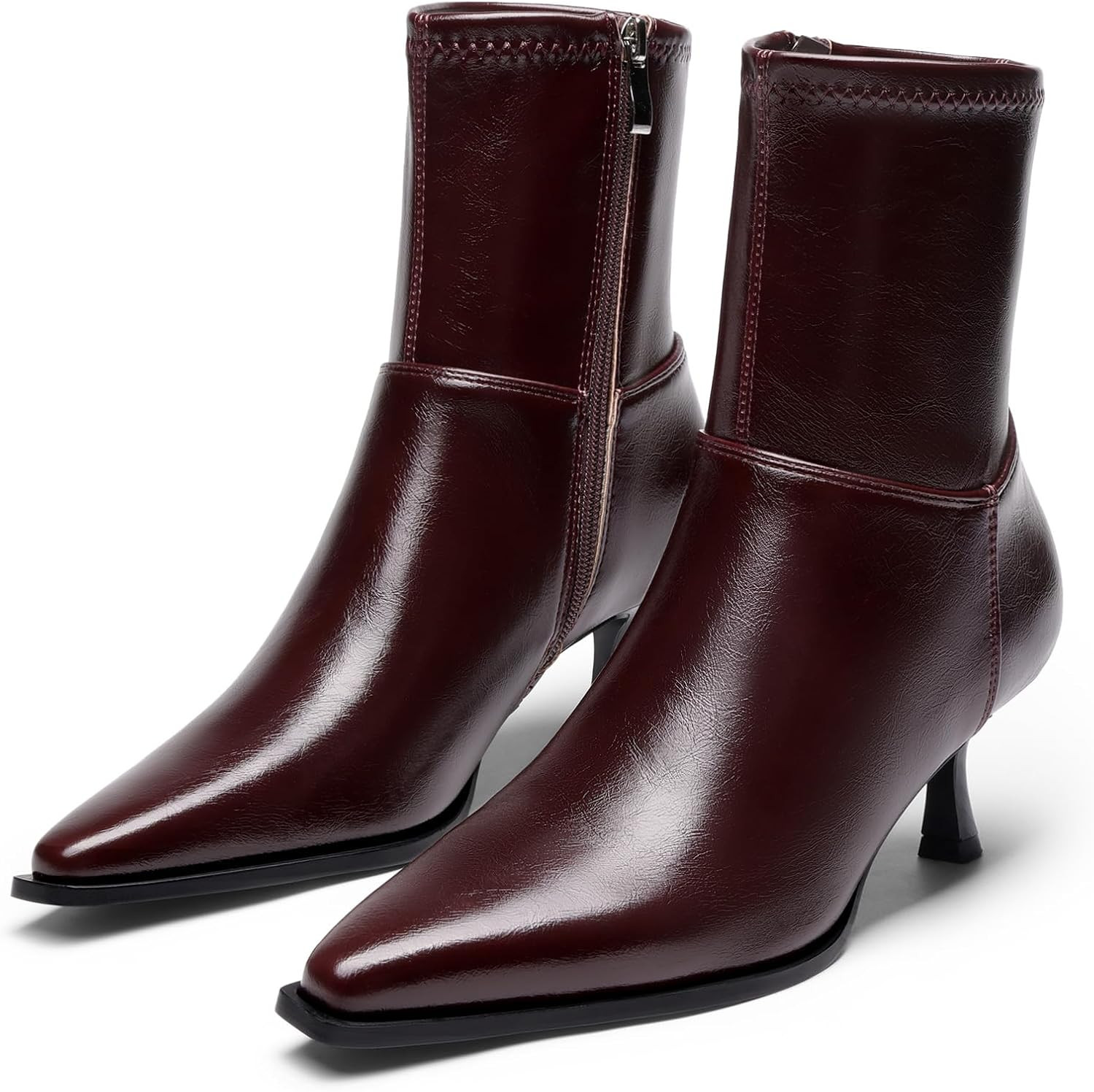 DREAM PAIRS Women's Pointed Toe Kitten Heel Ankle Boots | Amazon (US)