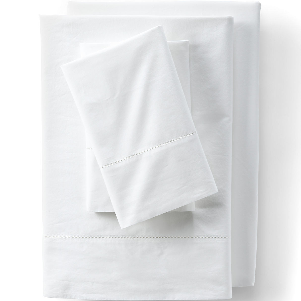 300 Thread Count Cotton Percale Bed Sheet Set | Lands' End (US)