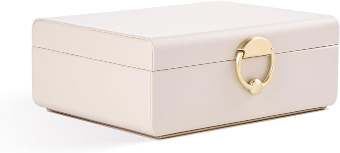 Jewelry Organizer Box, 2-Layer Jewelry Box with Removable Jewelry Tray for Necklace Bracelets Ear... | Amazon (US)