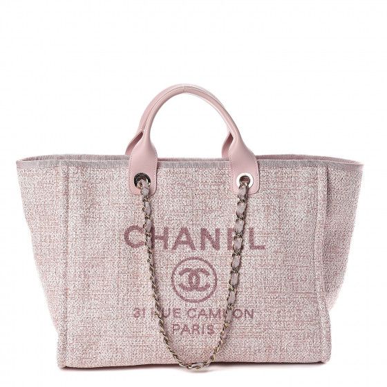 Straw Lurex Large Deauville Tote Pink | Fashionphile