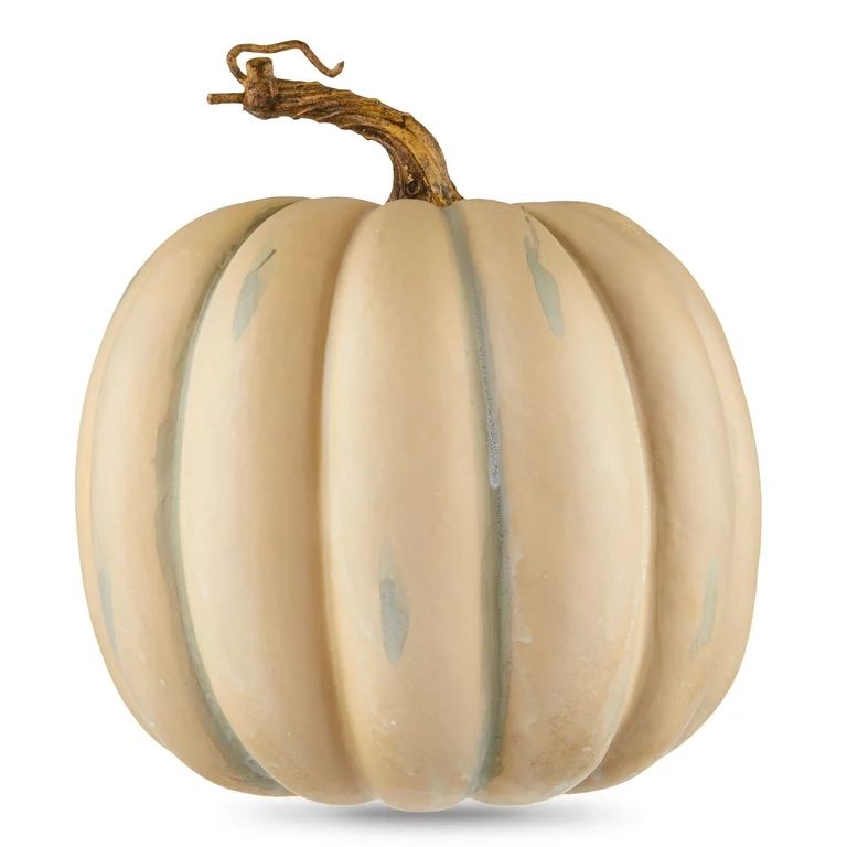 Fall, Harvest 8 in Beige Foam Pumpkin Decoration, Way to Celebrate | Walmart (US)
