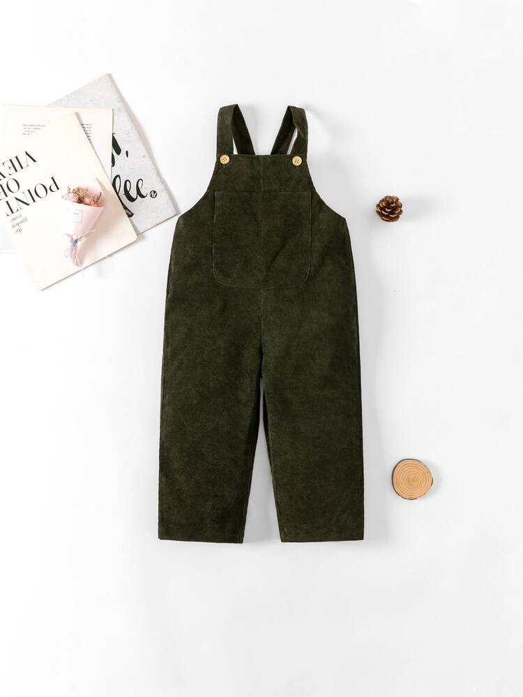Toddler Boys Pocket Front Corduroy Overall Jumpsuit | SHEIN