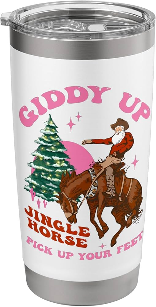 Giddy Up Jingle Horse Pick Up Your Feet Santa Cowboy Women Stainless Steel Insulated Tumbler | Amazon (US)