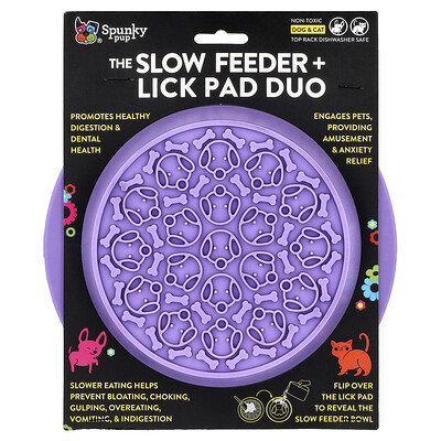 Spunky Pup, The Slow Feeder + Lick Pad Duo, Dog & Cat, 1 Pad | iHerb