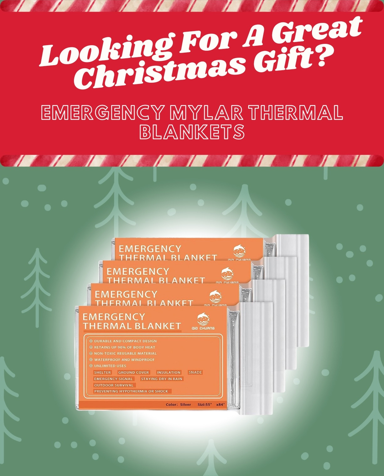 🏞️ ANMEILU Emergency Blankets: Essential Survival Gear for Any Adventure

Stay prepared with ANMEILU Emergency Blankets, designed to help retain body heat in extreme conditions. Perfect for:

Marathons & Outdoor Activities
Emergency Situations & Survival Kits
Travel & Camping
This lightweight, waterproof, and durable blanket is an essential tool for both everyday and extreme outdoor adventures. Each set includes multiple blankets, ensuring you're always ready for any unexpected circumstances.

#LTKGiftGuide #LTKFindsUnder50 #LTKHoliday