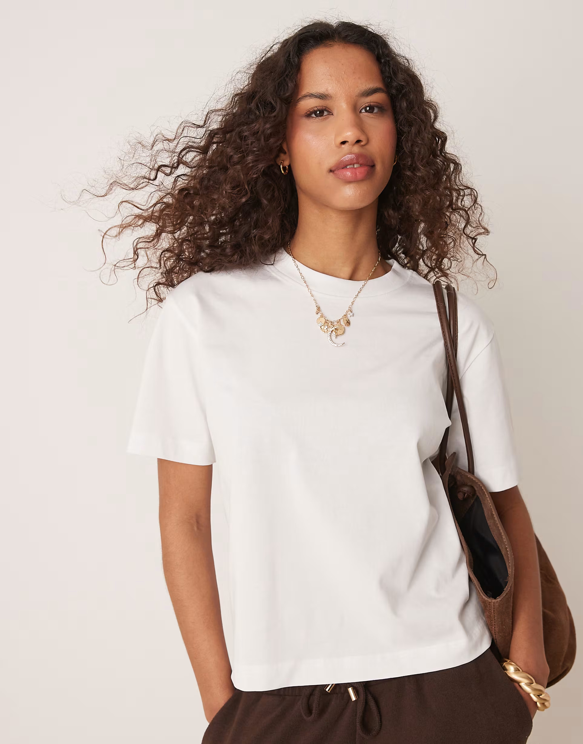 Gina Tricot short sleeve t-shirt in white | ASOS | ASOS (Global)
