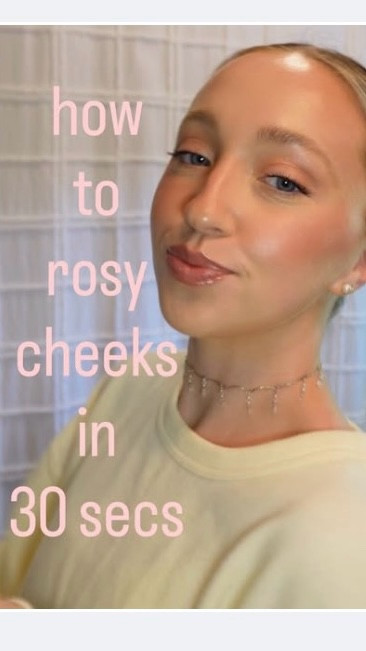 rosey cheeks in 30 seconds 🌹☺️✨

my go-to blush routine recently:
1. cream blush (light hand) 
2. concealer (post blush to clean up and brighten)
3. powder (to set any oily points)
4. powder blush (in similar color, adding to the tops)
5. powder highlight (use the “across/down” to blend the blush and highlighter together and add little warmth and glow to the center of the face)

colors used:
1. @merit flush balm “Le bonbon”
2. @kosas revleaer concealer “3.2 O“
3. @kosas cloud set loose powder “translucent”
4. @tower28beauty get set blush “culver crush “
5. @bareminerals highlighter “opal glow”

#makeuptutorial #blush #glowymakeup