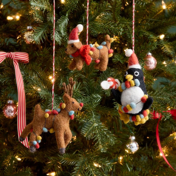 Felt Critters in Lights Ornaments | West Elm (US)