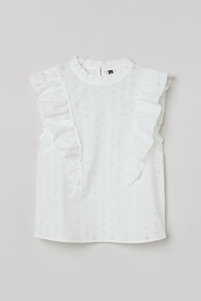 Flounced Eyelet-embroidery Top | H&M (US + CA)