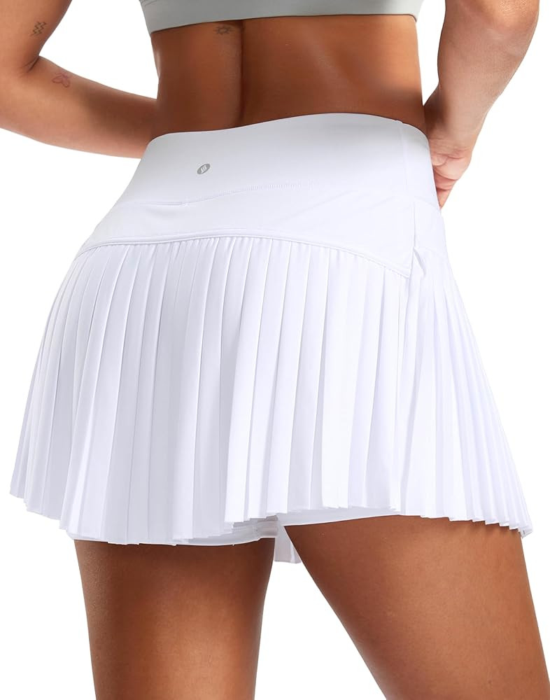 SANTINY Pleated Tennis Skirt for Women with Pockets High Waisted Athletic Golf Skorts with Shorts... | Amazon (US)