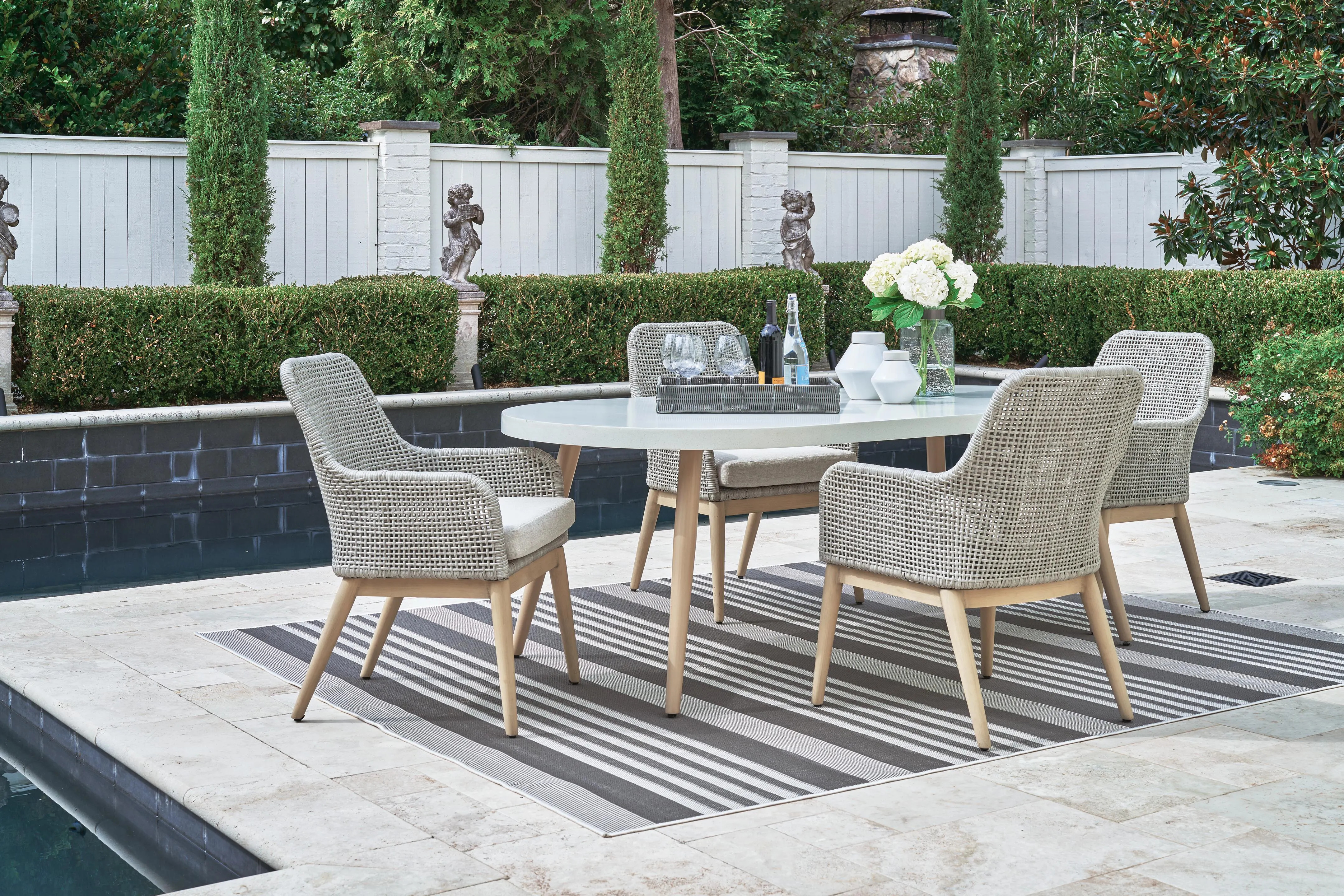 Seton Creek Outdoor Dining Table and 4 Chairs | Ashley | Ashley