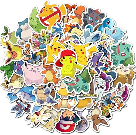 50Pcs Pokemon Sticker for Kids, Cute Cartoon Waterproof Vinyl Stickers for Adult Teen Girl Studen... | Amazon (US)
