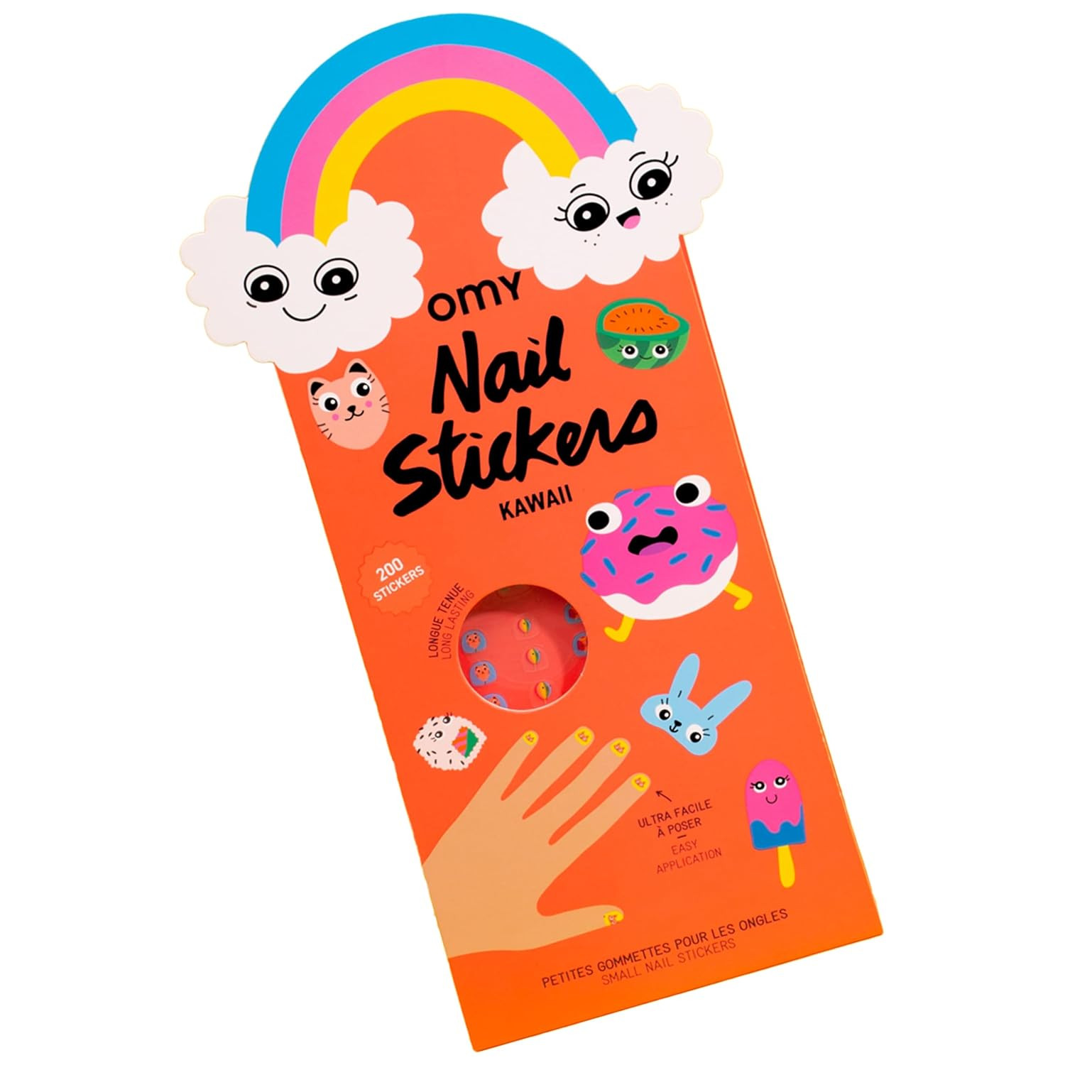 Omy Kawaii Nail Stickers for Kids - 200 Stickers, Waterproof, Durable, Fun, Creative Designs | St... | Amazon (US)