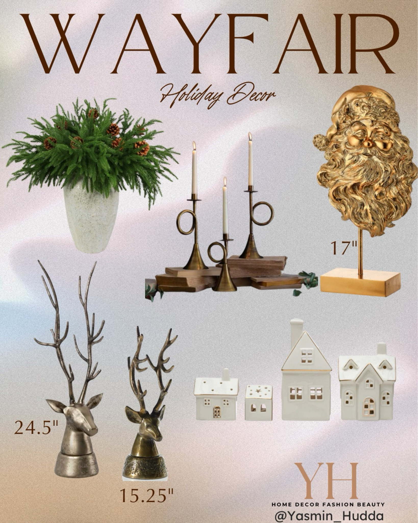 Wayfair holiday decor sale
Reindeer table decor
Village houses
Santa head table decor
Taper candle holder 


#LTKSaleAlert #LTKHoliday #LTKHome