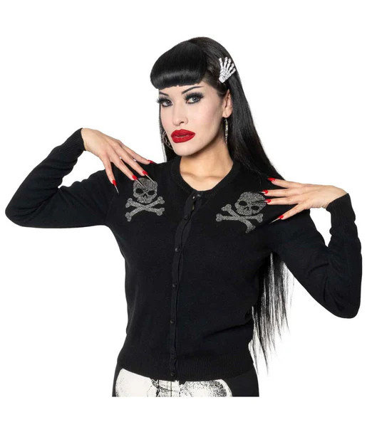 Black Skull Studded Cardigan | UniqueVintage