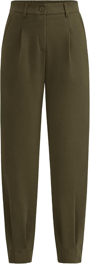 PRETTYGARDEN Womens Summer High Waisted Ankle Length Trouser Slacks With Pockets | Amazon (US)