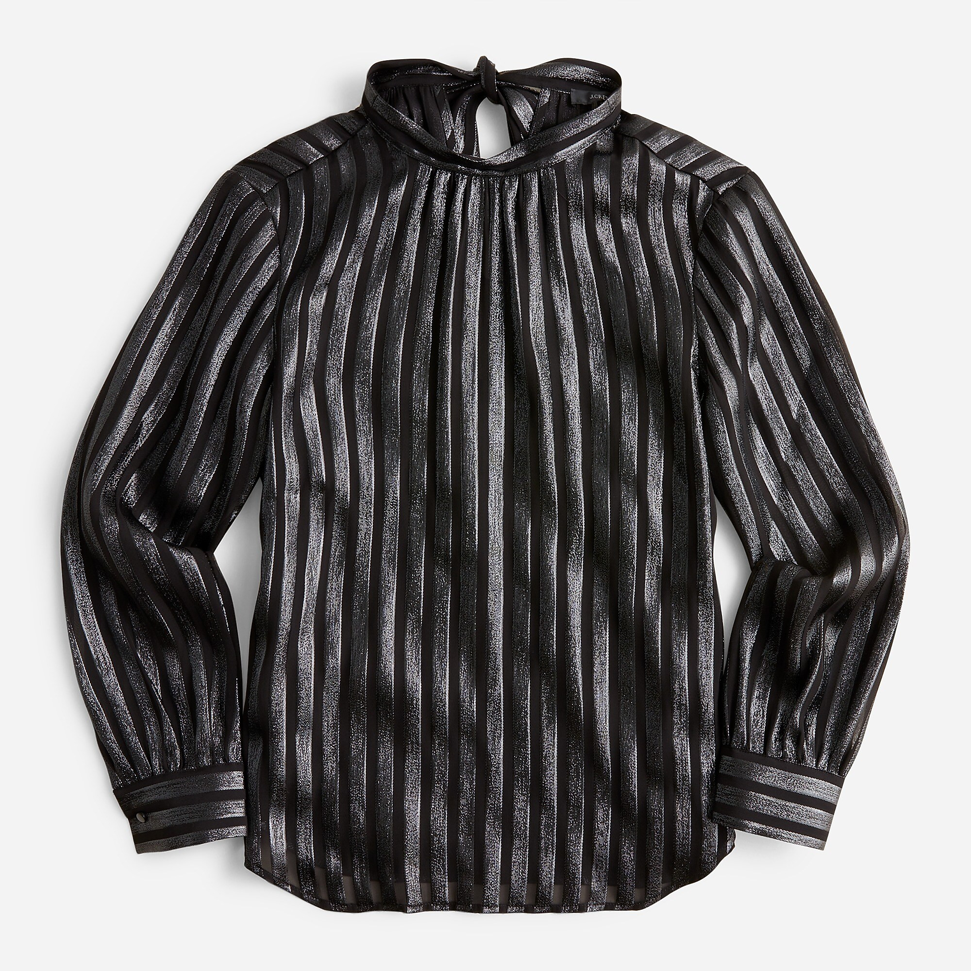Metallic chiffon mockneck top | J. Crew US