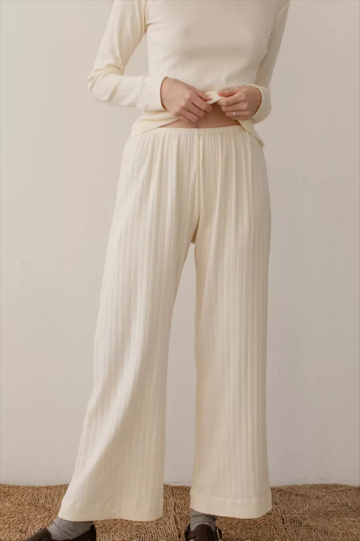 The Pointelle Simple Crop Pant curated on LTK