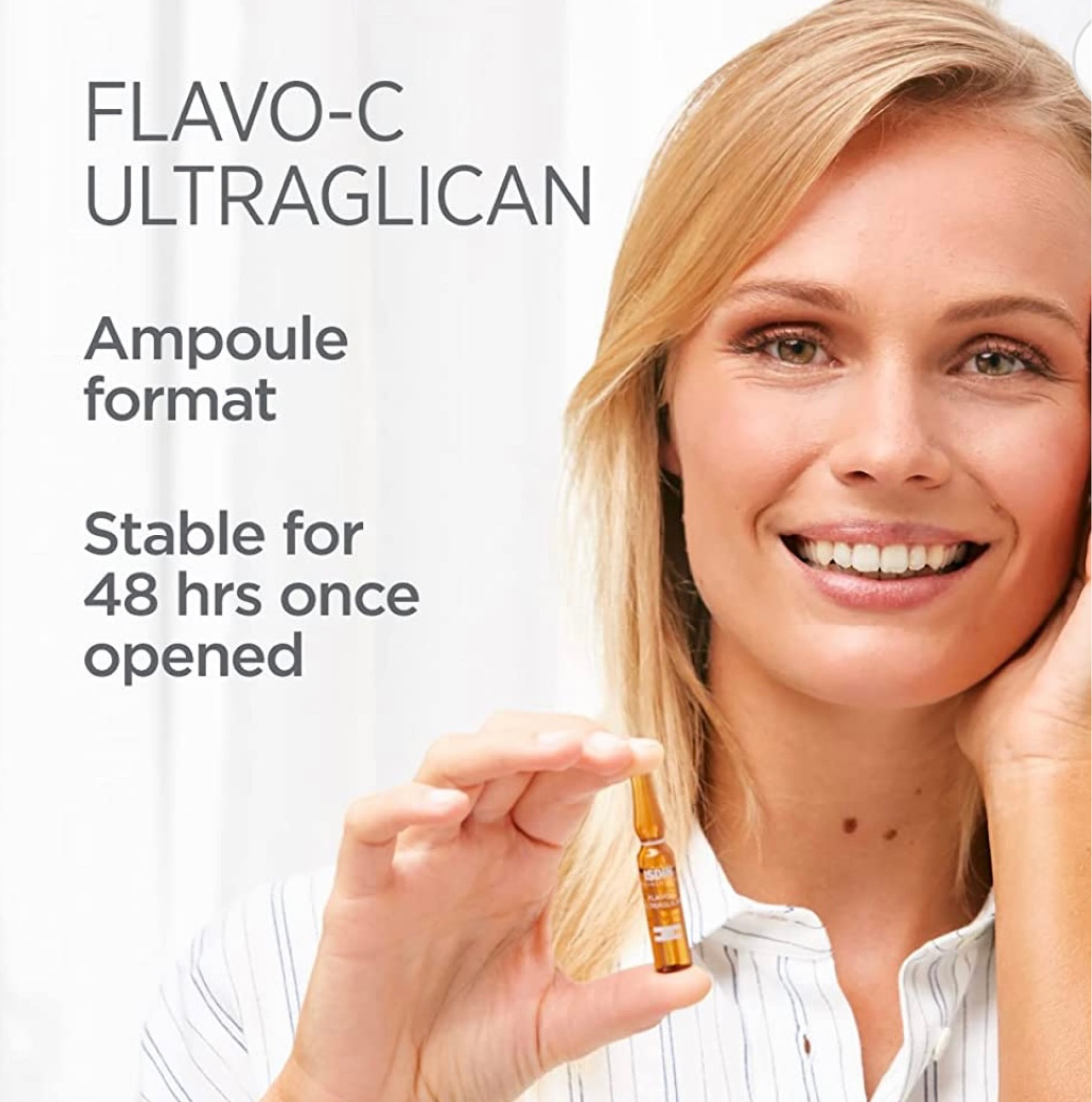 Amazing FLAVO-C
ULTRAGLICAN , Ampoule
format, Vitamin C
Antioxidant
Ultraglycans
Support firmness
Hyaluronic Acid
Intense hydration

#LTKbeauty #LTKFind #LTKSeasonal