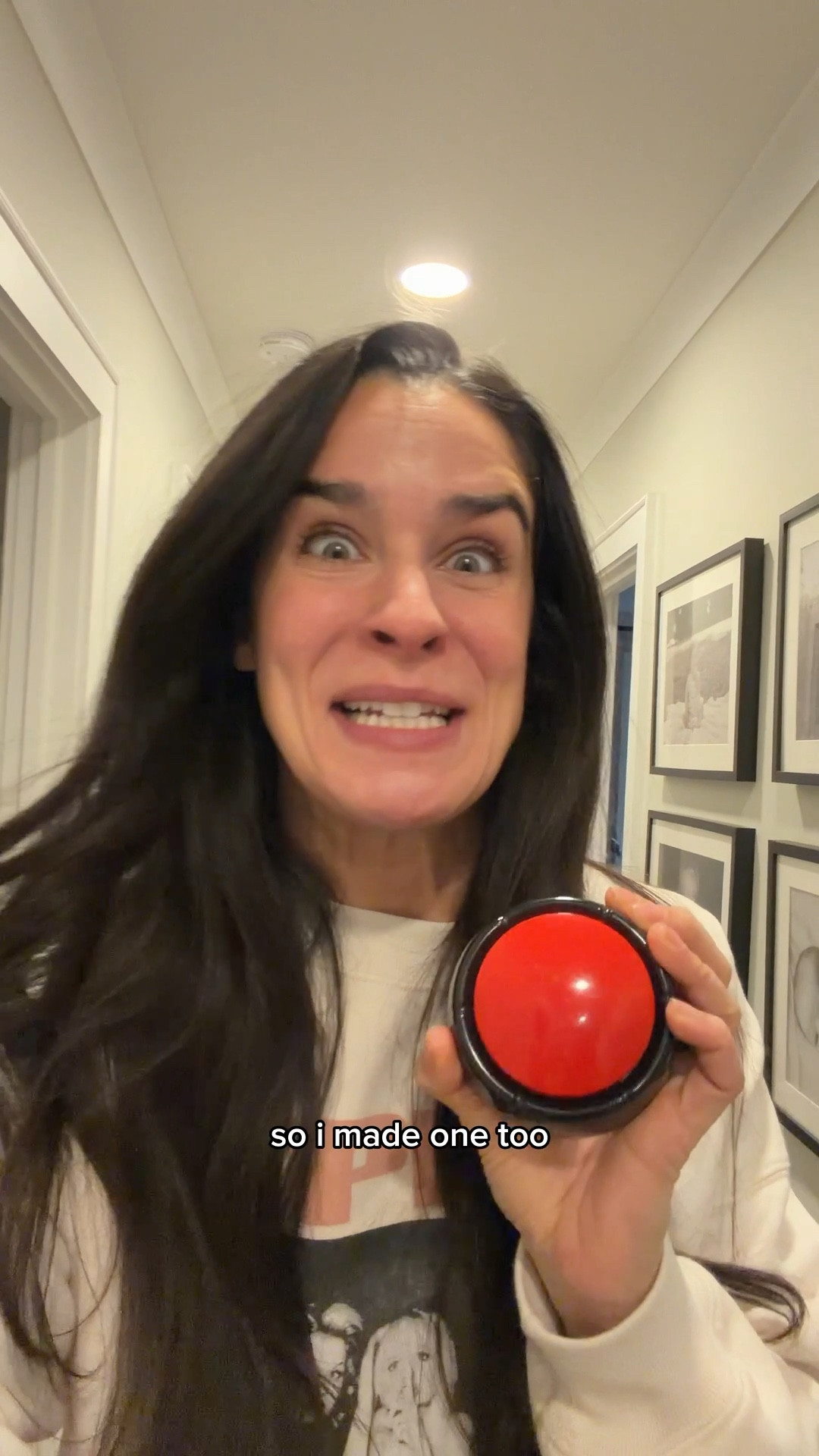 Nifty little button! You can record anything (any easily change the recording). 
I added the gold one to my wish list 😂