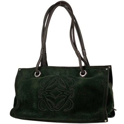LOEWE Anagram Shoulder Bag Logo Hand Bag Shoulder Bag suede Green Brown Women  | eBay | eBay US