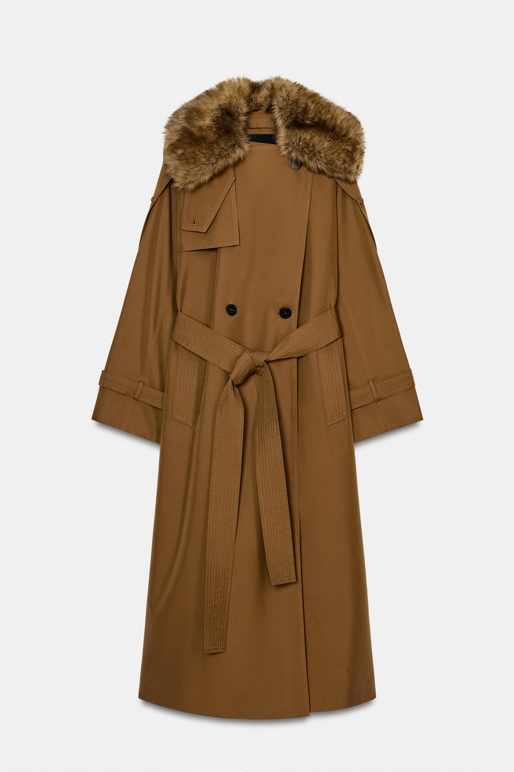OVERSIZE FAUX FUR COLLAR TRENCH COAT ZW COLLECTION LIMITED EDITION | Zara UK
