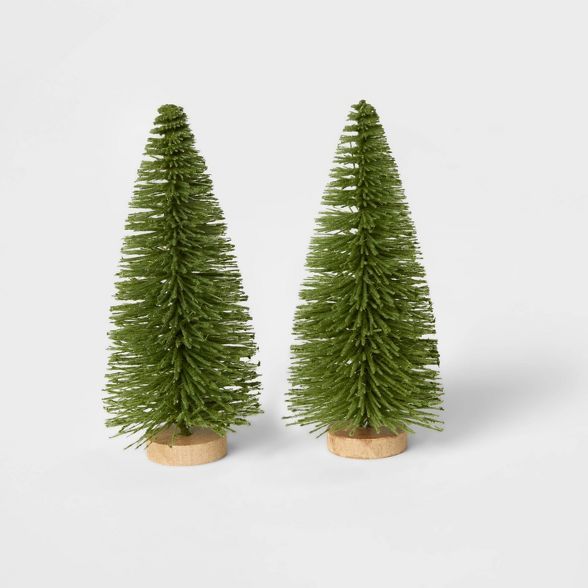 2pk Bottle Brush Christmas Tree Set Decorative Figurine - Wondershop™ | Target