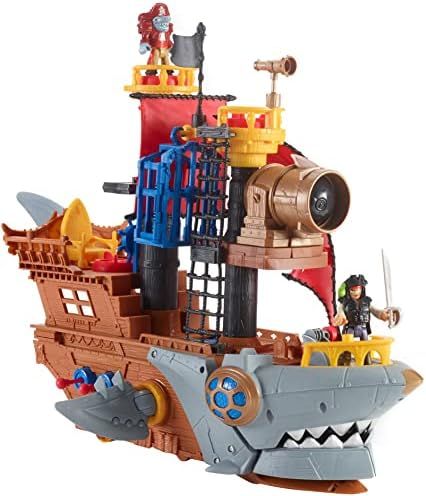 Fisher-Price Imaginext Shark Bite Pirate Ship, Playset with Pirate Figures and Accessories for Pr... | Amazon (US)
