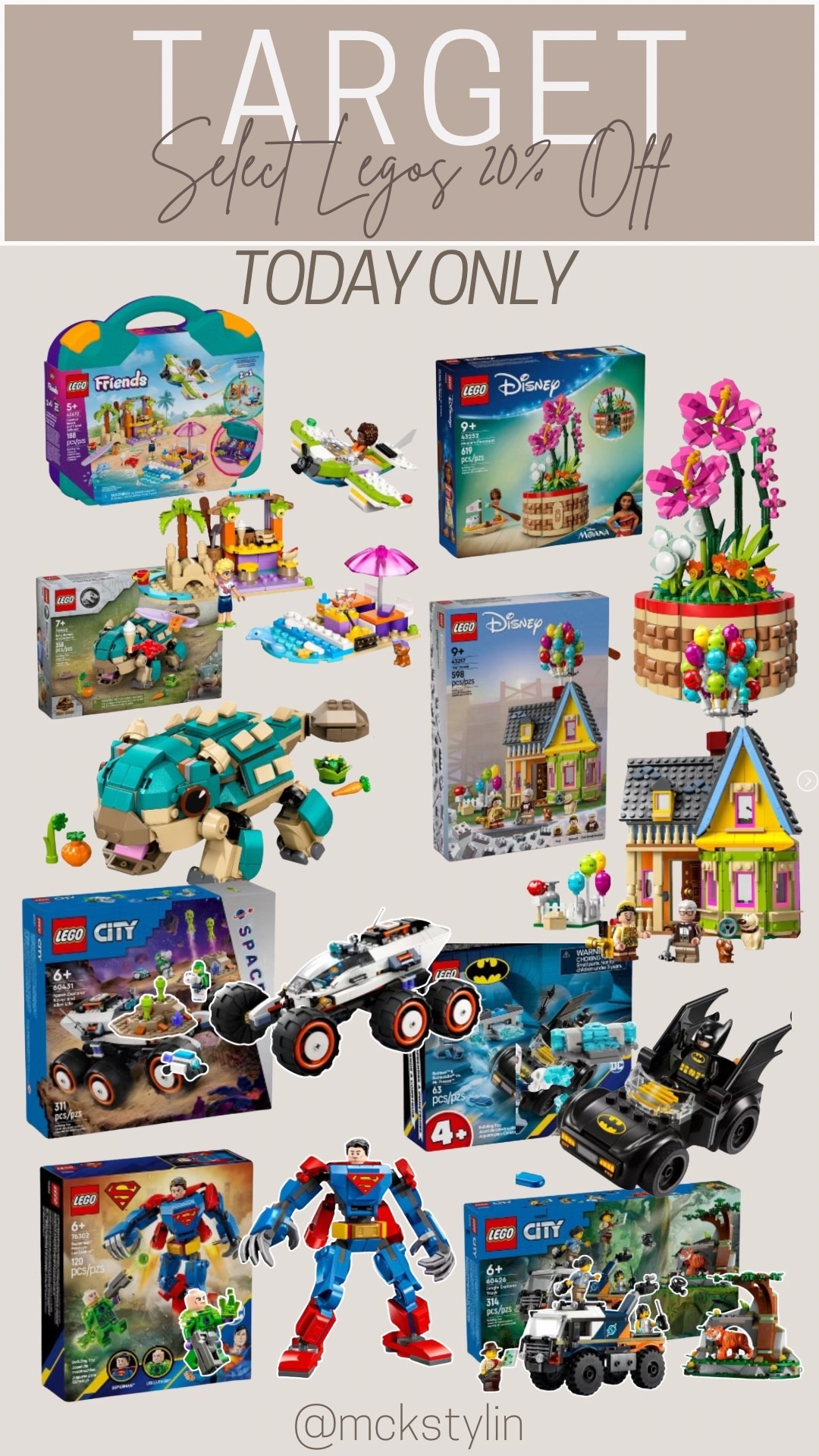 Select Lego sets are 20% off at Target. TODAY ONLY!! 

#LTKKids #LTKSaleAlert #LTKGiftGuide