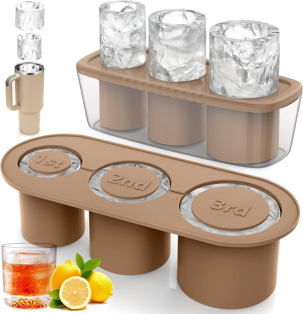 Ice Cube Tray for Stanley, for Stanley Ice Mold Silicone Ice Cube Trays with Lid and Bin Cylinder... | Amazon (US)