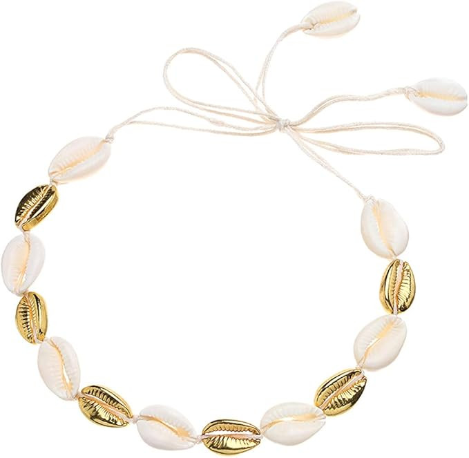 Latious Boho Cowrie Shell Choker Necklace Beach Puka Seashell Necklaces with Anklets Adjustabale ... | Amazon (US)
