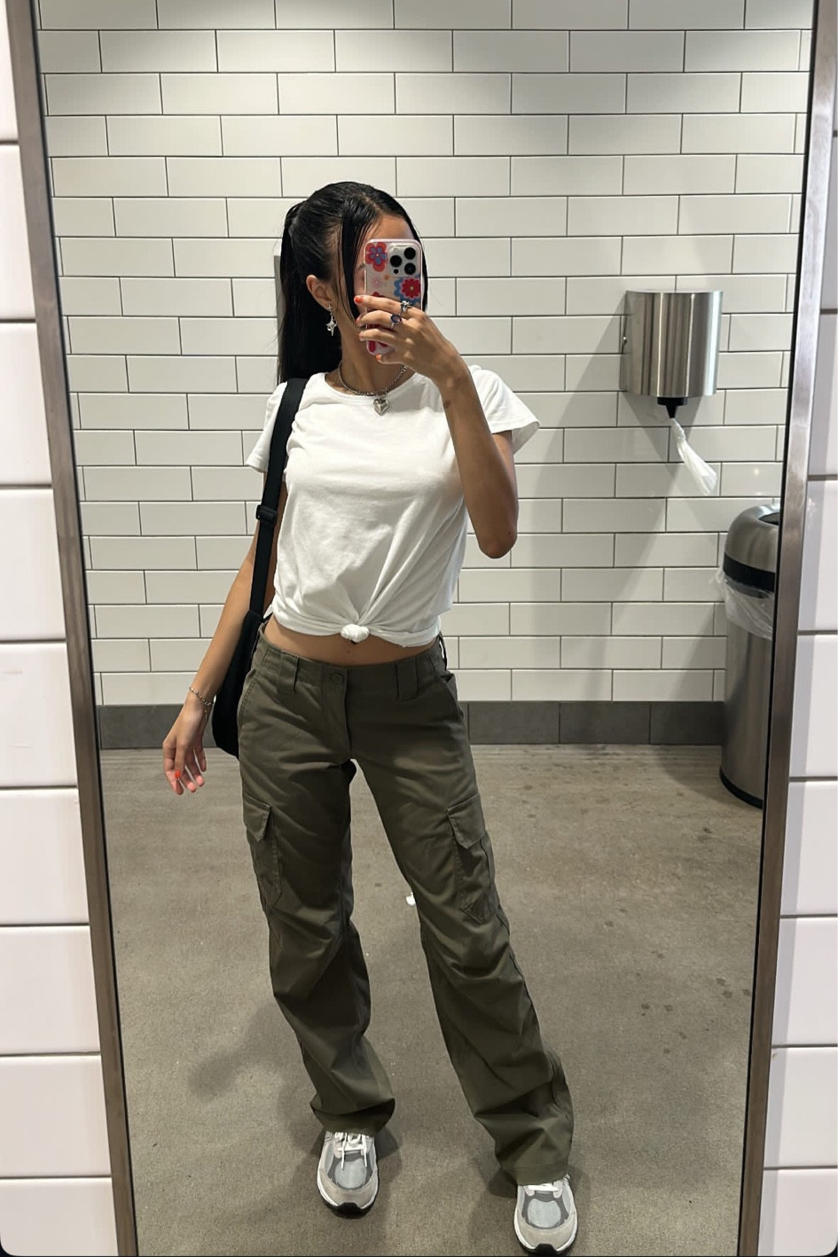 White shirt, white tshirt, green pants, cargo pants, grey sneakers, new balance 990, kids sneakers, black bag, fanny bag, black bag 

#LTKStyleTip #LTKSeasonal #LTKFindsUnder50
