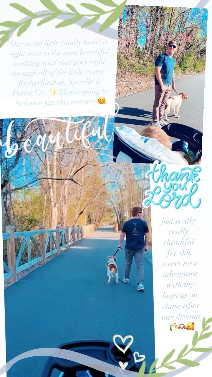 Our sweet little family home is right next to the most beautiful walking trail that goes right through all of the little towns - Rutherfordton, Spindle & Forest City ✨ This is going to be soooo fun this summer 🤗

#LTKbaby #LTKfit #LTKfamily